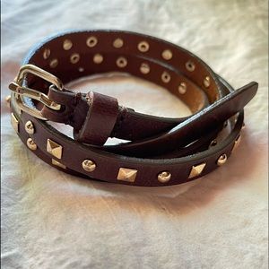 J. Crew Skinny Pyramid Studded Skinny Belt, Sz S